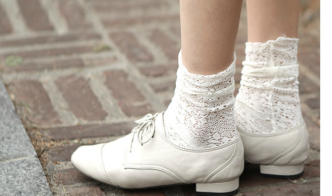 lace white fancy socks